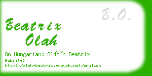 beatrix olah business card